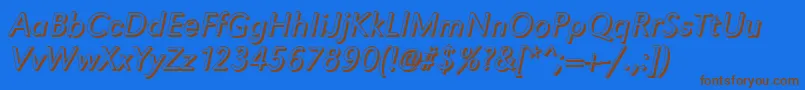 GroteskshLightItalic Font – Brown Fonts on Blue Background