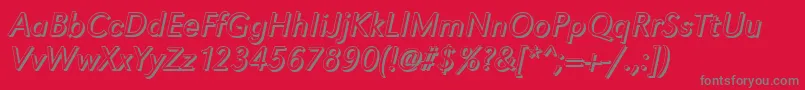 フォントGroteskshLightItalic – 赤い背景に灰色の文字