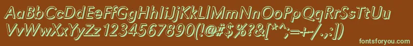 GroteskshLightItalic Font – Green Fonts on Brown Background