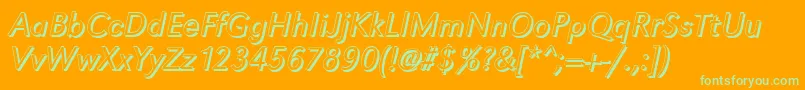 GroteskshLightItalic Font – Green Fonts on Orange Background