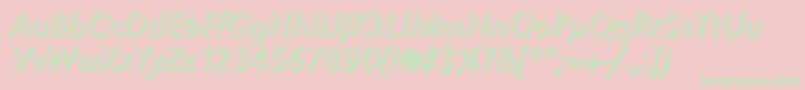 GroteskshLightItalic-Schriftart – Grüne Schriften auf rosa Hintergrund