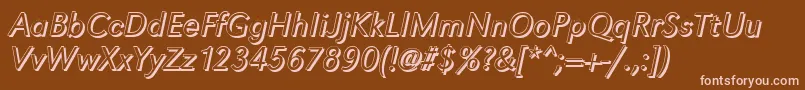 GroteskshLightItalic Font – Pink Fonts on Brown Background