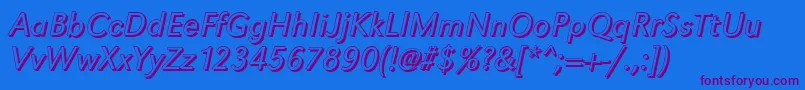 GroteskshLightItalic Font – Purple Fonts on Blue Background