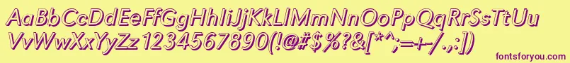 GroteskshLightItalic Font – Purple Fonts on Yellow Background