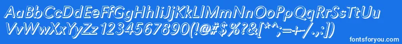 GroteskshLightItalic Font – White Fonts on Blue Background