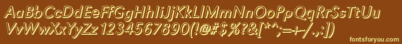 GroteskshLightItalic Font – Yellow Fonts on Brown Background