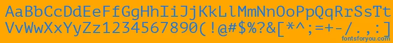 Ptm55f Font – Blue Fonts on Orange Background