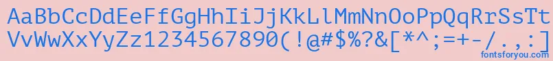 Ptm55f Font – Blue Fonts on Pink Background