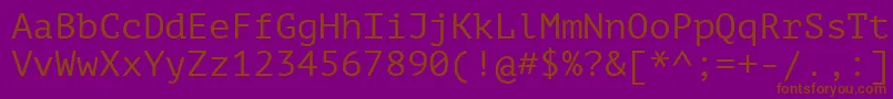 Ptm55f Font – Brown Fonts on Purple Background