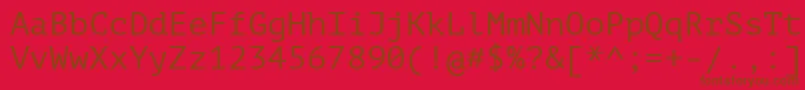 Ptm55f Font – Brown Fonts on Red Background