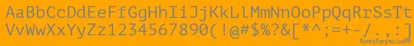Ptm55f Font – Gray Fonts on Orange Background