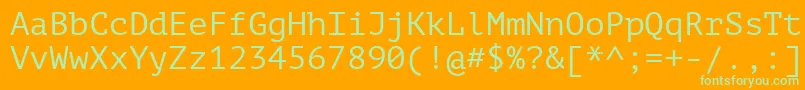 Ptm55f Font – Green Fonts on Orange Background