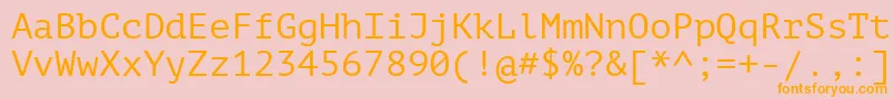 Ptm55f Font – Orange Fonts on Pink Background