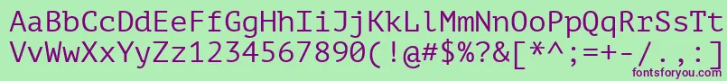 Ptm55f Font – Purple Fonts on Green Background