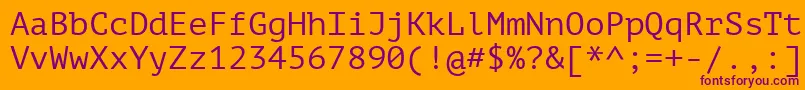 Ptm55f Font – Purple Fonts on Orange Background
