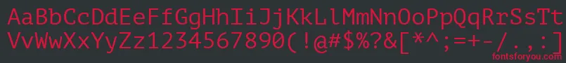 Ptm55f Font – Red Fonts on Black Background