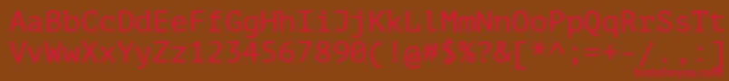 Ptm55f Font – Red Fonts on Brown Background