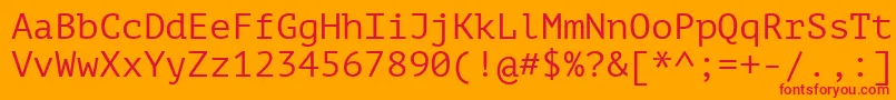 Ptm55f Font – Red Fonts on Orange Background