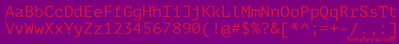 Ptm55f Font – Red Fonts on Purple Background