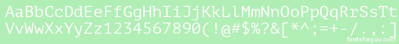 Ptm55f Font – White Fonts on Green Background