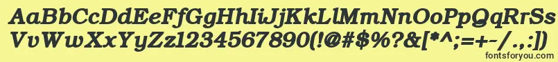 ErBukinistKoi8RBoldItalic Font – Black Fonts on Yellow Background