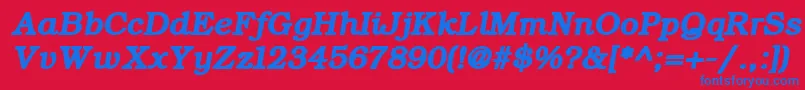 ErBukinistKoi8RBoldItalic-Schriftart – Blaue Schriften auf rotem Hintergrund