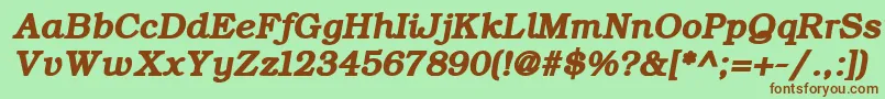ErBukinistKoi8RBoldItalic Font – Brown Fonts on Green Background