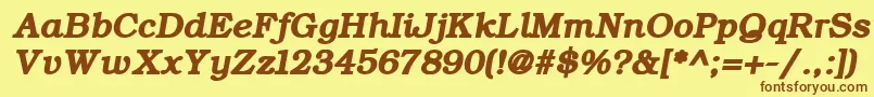 ErBukinistKoi8RBoldItalic Font – Brown Fonts on Yellow Background