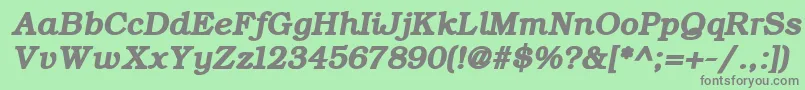 フォントErBukinistKoi8RBoldItalic – 緑の背景に灰色の文字