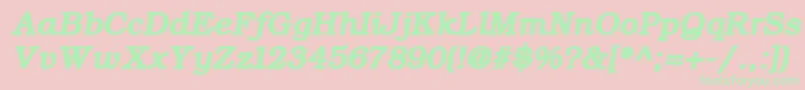 フォントErBukinistKoi8RBoldItalic – ピンクの背景に緑の文字