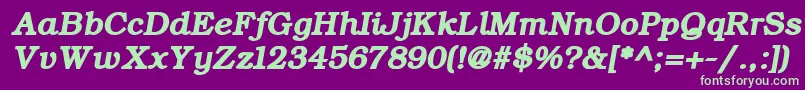 ErBukinistKoi8RBoldItalic Font – Green Fonts on Purple Background