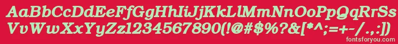 ErBukinistKoi8RBoldItalic Font – Green Fonts on Red Background