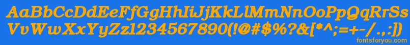 Шрифт ErBukinistKoi8RBoldItalic – оранжевые шрифты на синем фоне