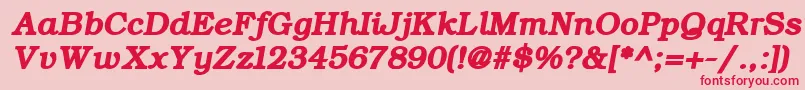 フォントErBukinistKoi8RBoldItalic – ピンクの背景に赤い文字