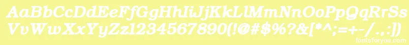 fuente ErBukinistKoi8RBoldItalic – Fuentes Blancas Sobre Fondo Amarillo