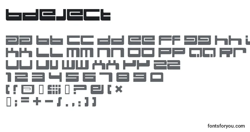 Шрифт Bdeject – алфавит, цифры, специальные символы