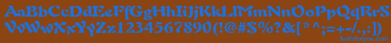 フォントAuriolltstdBlack – 茶色の背景に青い文字