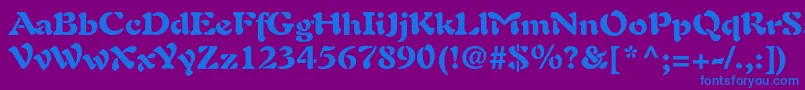 AuriolltstdBlack-Schriftart – Blaue Schriften auf violettem Hintergrund