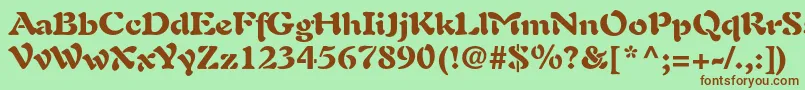 Czcionka AuriolltstdBlack – brązowe czcionki na zielonym tle