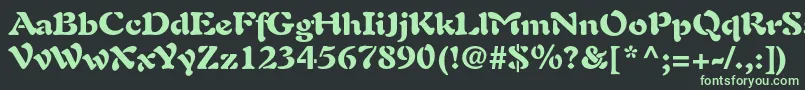 フォントAuriolltstdBlack – 黒い背景に緑の文字