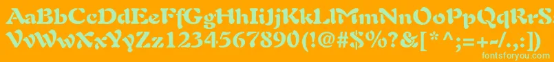 AuriolltstdBlack Font – Green Fonts on Orange Background