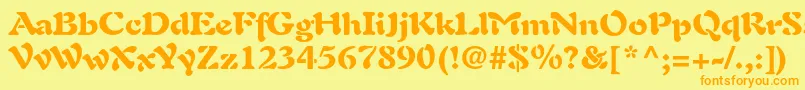 AuriolltstdBlack Font – Orange Fonts on Yellow Background