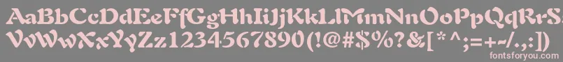 Fonte AuriolltstdBlack – fontes rosa em um fundo cinza