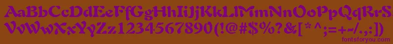 AuriolltstdBlack-Schriftart – Violette Schriften auf braunem Hintergrund