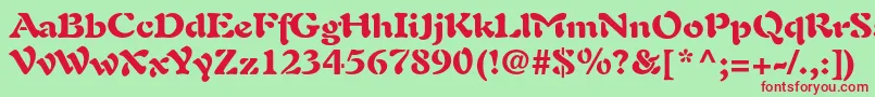 AuriolltstdBlack Font – Red Fonts on Green Background