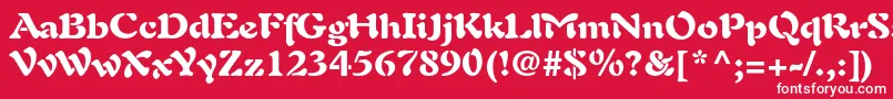 フォントAuriolltstdBlack – 赤い背景に白い文字