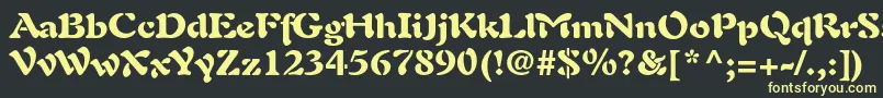 フォントAuriolltstdBlack – 黒い背景に黄色の文字