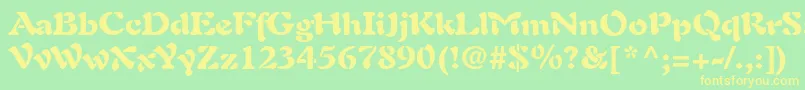 AuriolltstdBlack Font – Yellow Fonts on Green Background