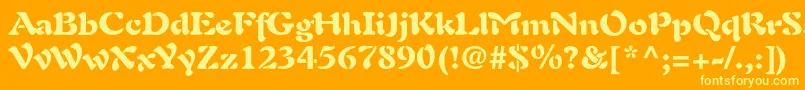 Czcionka AuriolltstdBlack – żółte czcionki na pomarańczowym tle