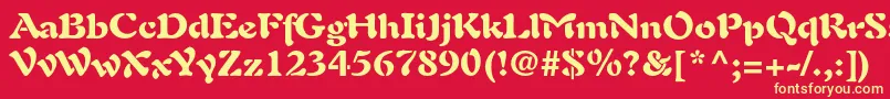 AuriolltstdBlack-fontti – keltaiset fontit punaisella taustalla